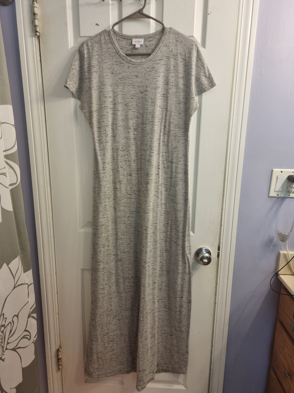 Casual Heather Gray Maxi T-Shirt Dress - Comfortable Everyday Style